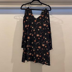 Black Floral dress with cold shoulder